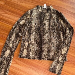 Snakeskin Print Long Sleeve Top